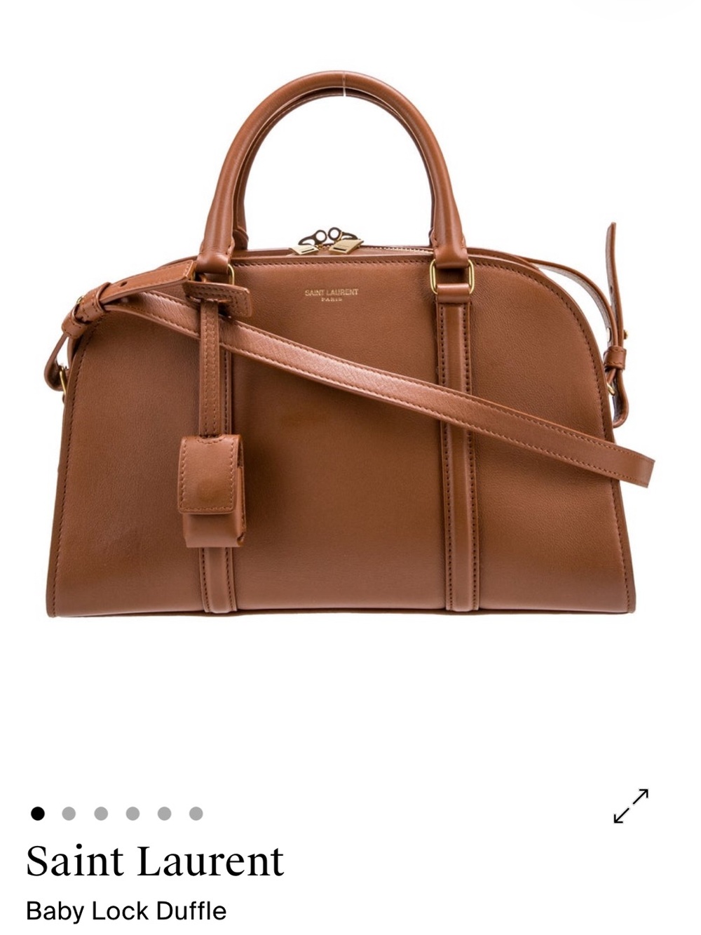 Saint Laurent Brown Leather Dome Satchel Bag - Baby Lock Duffle